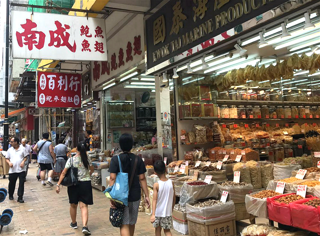 The sale of shark fin has fallen steeply in Hong Kong's markets but the ongoing centrality of totoaba fish maw to Cantonese cuisine keeps patrons coming back, say vendors (Image: Ryan Kilpatrick)