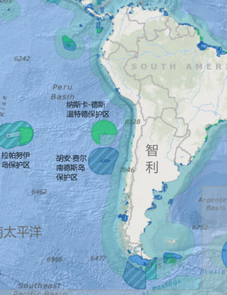地图中显示的三个群岛被纳入了2018年更新的海洋保护区域版图。