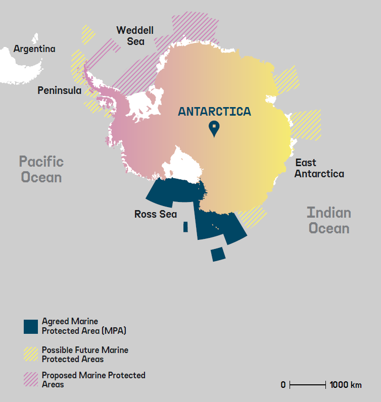Established and proposed marine reserves in the Antarctic