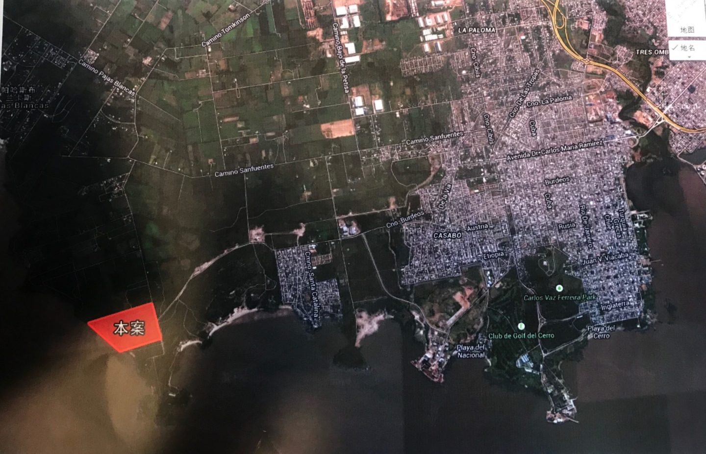 satellite photo of Montevideo Uruguay