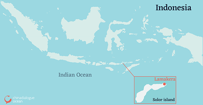 Map of Indonesia showing Solor Island
