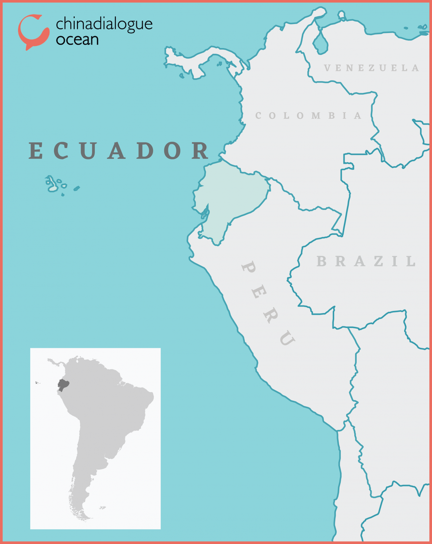 ecuador map Latin America, exporter of shrimp to China