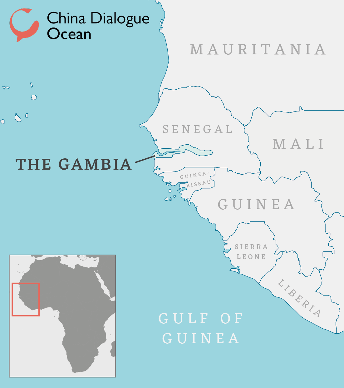 gambia west africa map