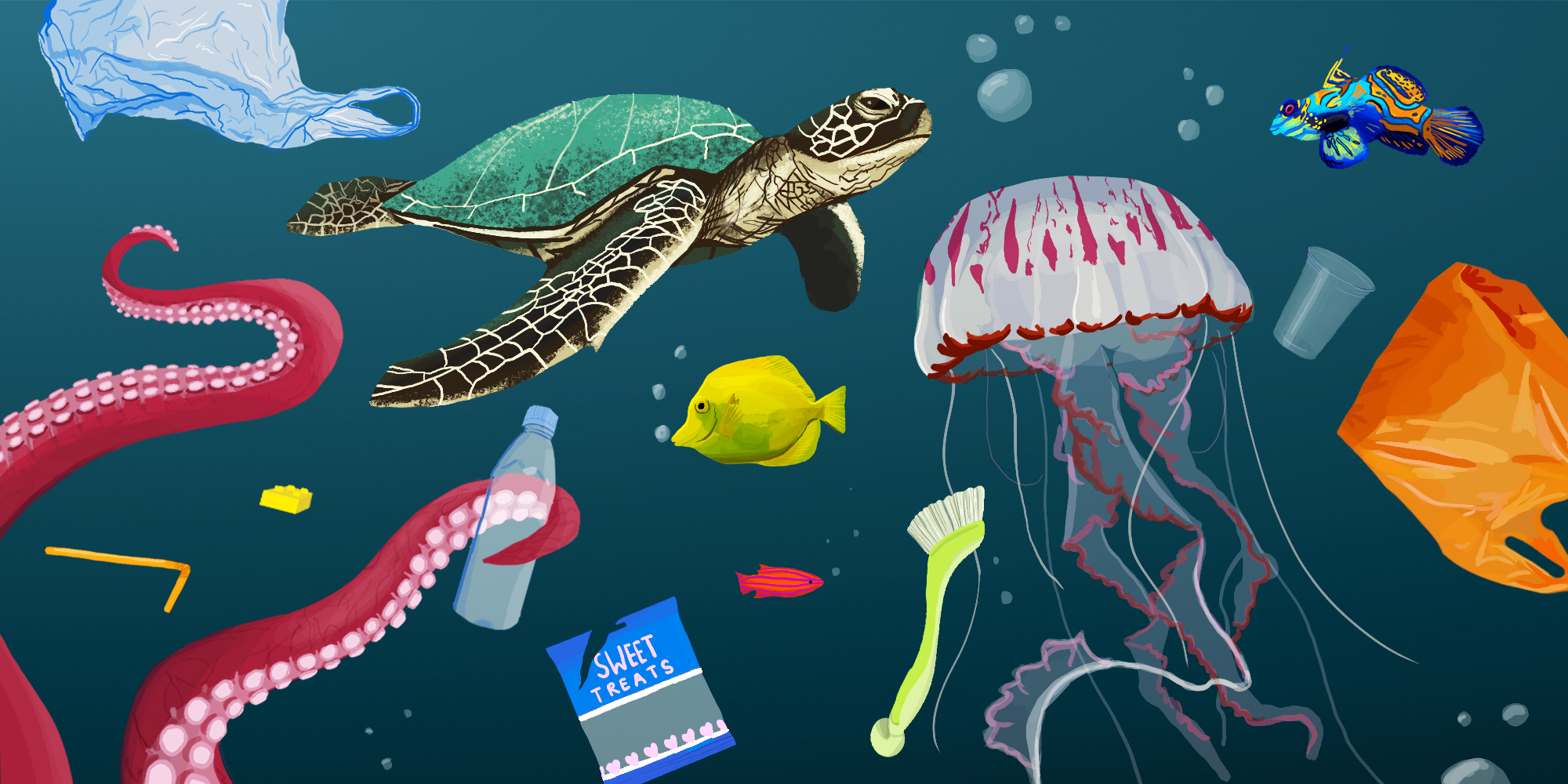 How does plastic pollution affect the ocean?