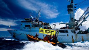 <p>China operates in over 90 countries, and all oceans and regions of the world, except in the Caribbean, the North Atlantic and the Arctic. (Image: <a href="https://media.greenpeace.org/archive/Action-against-Chinese-Fishing-Vessel-in-the-Pacific-27MZIFLY5L2C.html">Greenpeace / Paul Hilton</a>)</p>