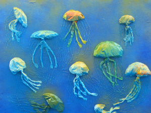 Jellyfish. Bobbing along on the ocean surface, plastic bags are mistaken for jellyfish by hungry turtles.