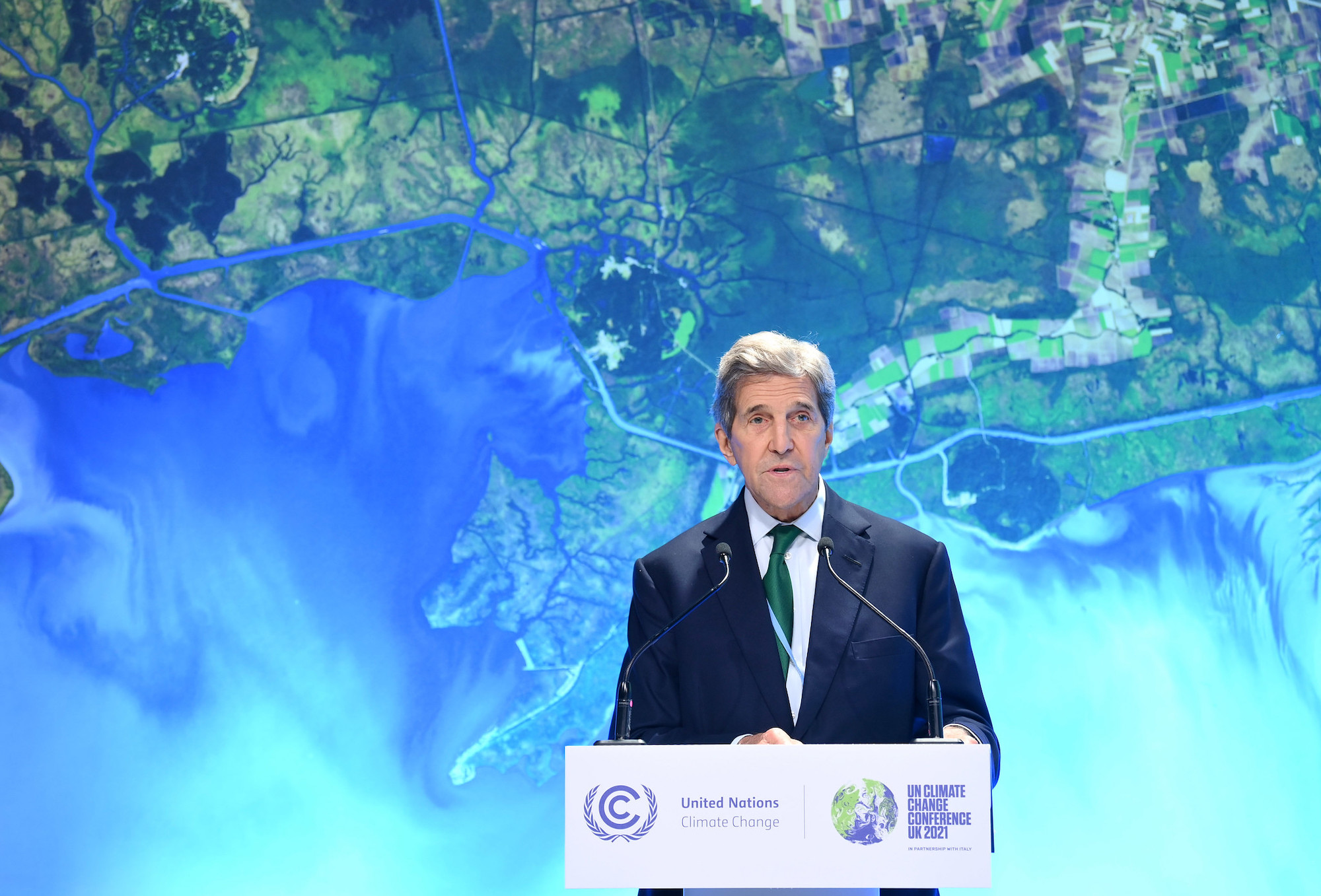 US climate envoy John Kerry speaking at 'Ocean action is climate action' event at cop26