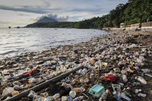 <p>苏拉威西省布纳肯岛上塑料垃圾遍布，每年约有40万吨的塑料堆积在印度尼西亚的海滩上。图片来源：Paul Kennedy / Alamy</p>