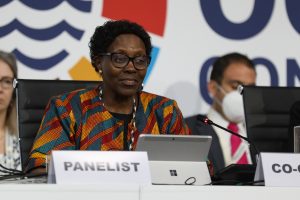 <p>Elizabeth Mrema at the UN Ocean Conference, which took place 27 June to 1 July in Lisbon (Image: IISD/ENB | Kiara Worth)</p>